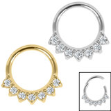 Claw Set 7 Jewel Hinged Clicker Ring