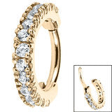Pave Set Jewelled Edge Hinged Clicker Ring