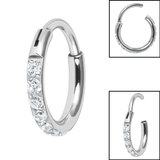 Smooth Pave Set Hinged Clicker