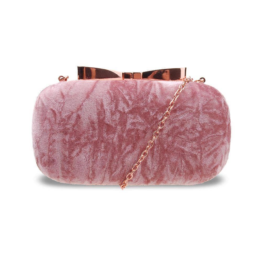 Tessie Bow Clasp Box Clutch - Blush