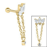 Marquise Fan Chain Drop Micro Bar