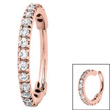 Pave Set Jewelled Edge Hinged Clicker Ring