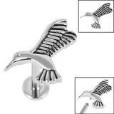 Steel Hummingbird on Titanium Internally Threaded Labret