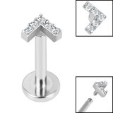 Chevron on Titanium Internally Threaded Labret