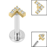 Chevron on Titanium Internally Threaded Labret