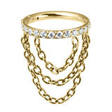 Jewelled Pave Set Orbit Triple chain hinge rings