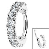 Pave Set Jewelled Edge Hinged Clicker Ring