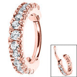 Pave Set Jewelled Edge Hinged Clicker Ring