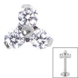 Claw Set CZ Jewelled Mini Trinity Attachment