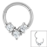 3 Jewel Claw Set Clicker Ring