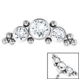 Titanium Internally Threaded Labrets 1.2mm - Infinity Titanium Bezel Set Jewelled Tribal Asia Crescent