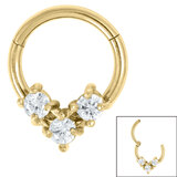 3 Jewel Claw Set Clicker Ring