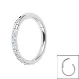 Pavé Set Jewelled Edge Hinged Clicker Ring