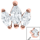 Claw Set 3 CZ Jewel Marquise Fan Attachment