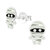 Sterling Silver Mummy Ear Stud Earrings
