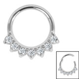 Claw Set 7 Jewel Hinged Clicker Ring