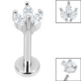 Marquise Jewelled Leaves Trio Labret