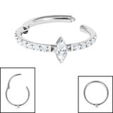 Marquise Pave Set Jewelled Edge Hinged Clicker