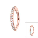 Pave Set Jewelled Edge Hinged Clicker Ring